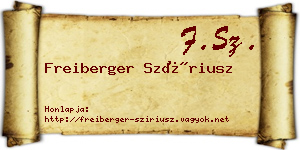 Freiberger Szíriusz névjegykártya